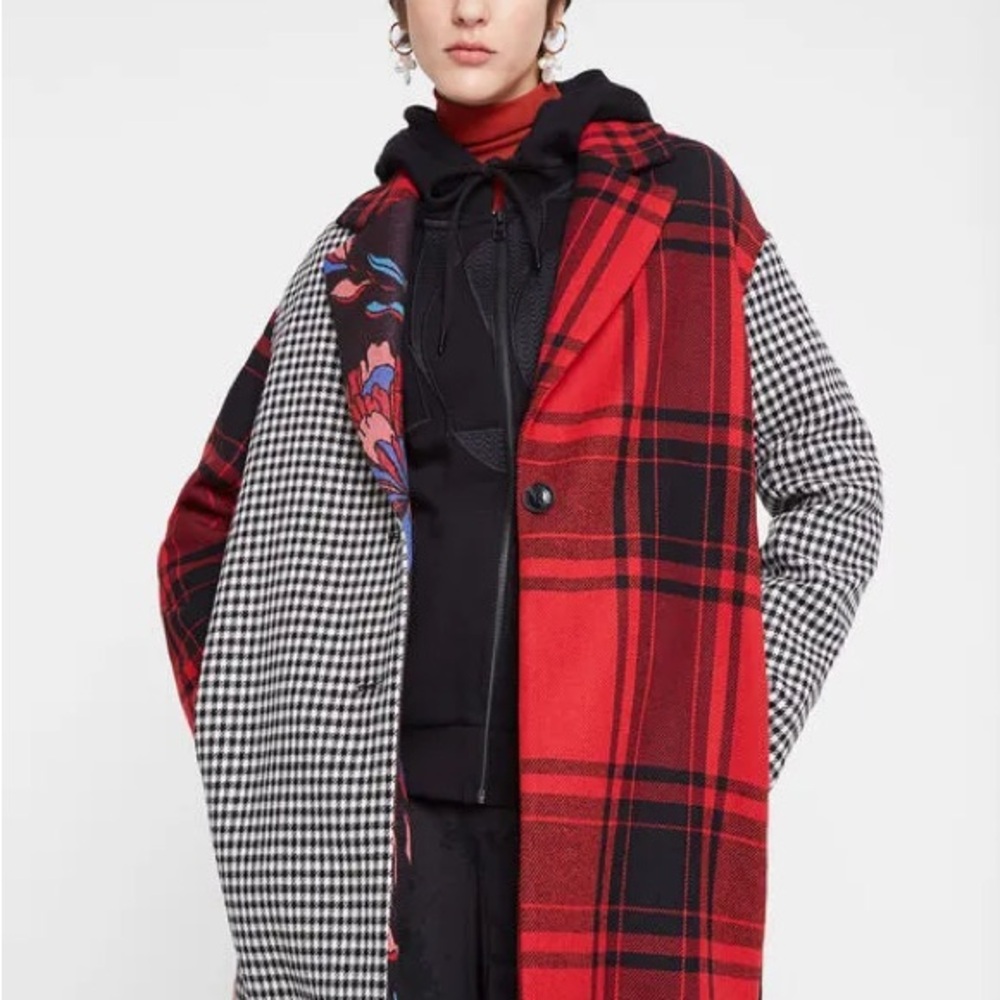 NWT Desigual Red and Black Women's Coat